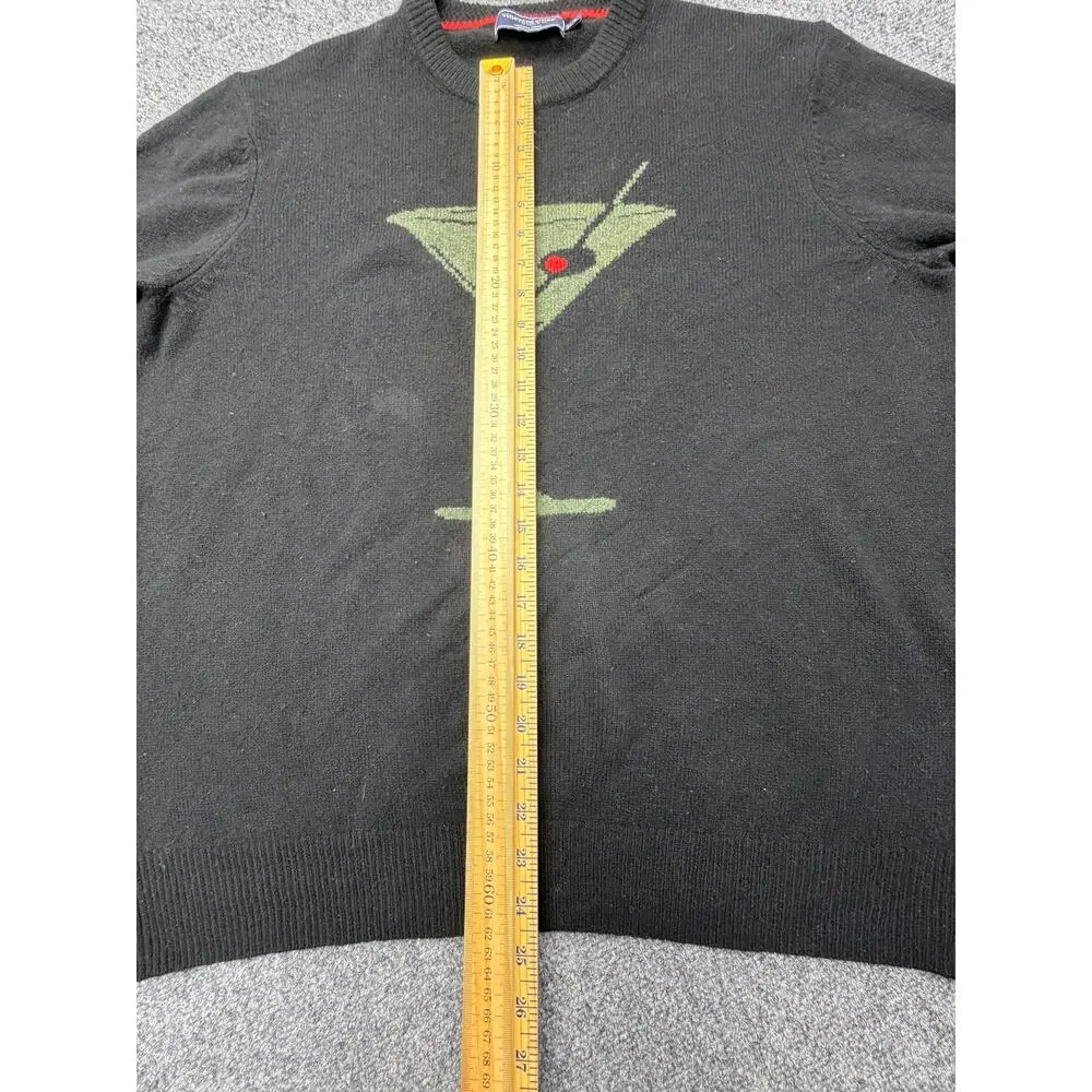 Vineyard Vines Mens L Black Merino Wool Martini Graphic Sweater NWOT